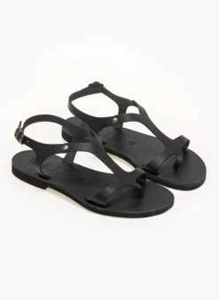 Σανδάλια δερμάτινα Ankle Strap Iris - Μαύρο