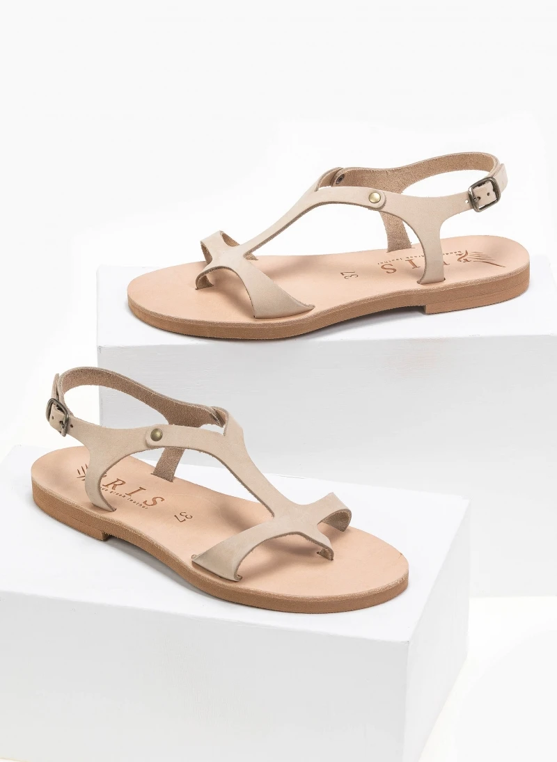Σανδάλια δερμάτινα Ankle Strap Iris - Ζαχαρί 3 Σανδάλια δερμάτινα Ankle Strap Iris - Ζαχαρί