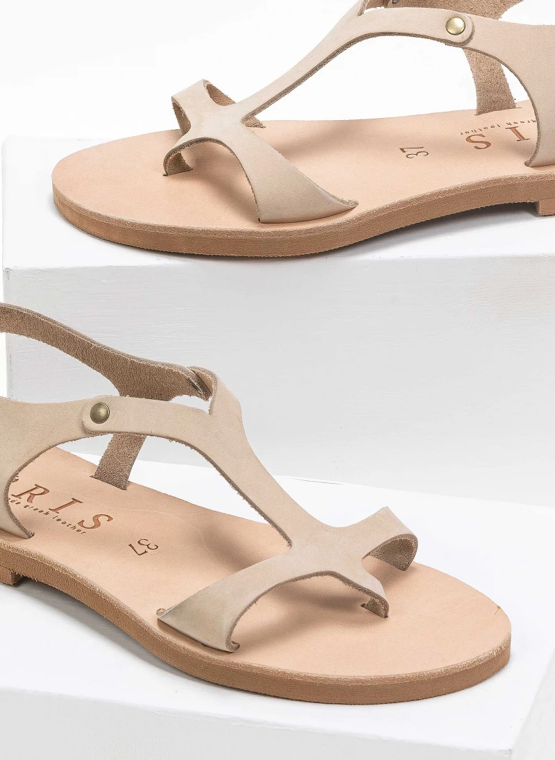 Σανδάλια δερμάτινα Ankle Strap Iris - Ζαχαρί 5 Σανδάλια δερμάτινα Ankle Strap Iris - Ζαχαρί - Image 3