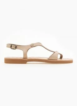 Σανδάλια δερμάτινα Ankle Strap Iris - Ζαχαρί 9 Σανδάλια δερμάτινα Ankle Strap Iris - Ζαχαρί -The Fashion Project κατάστημα basic dermatina isia pedila 90629 orrl