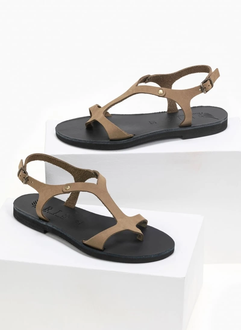 Σανδάλια δερμάτινα Ankle Strap Iris - Λαδί 4 Σανδάλια δερμάτινα Ankle Strap Iris - Λαδί - Image 2