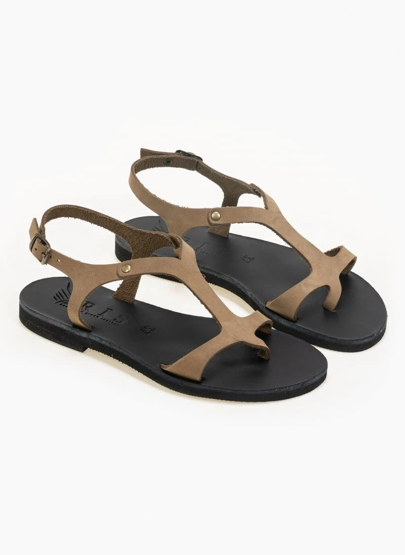 Σανδάλια δερμάτινα Ankle Strap Iris - Λαδί 3 Σανδάλια δερμάτινα Ankle Strap Iris - Λαδί