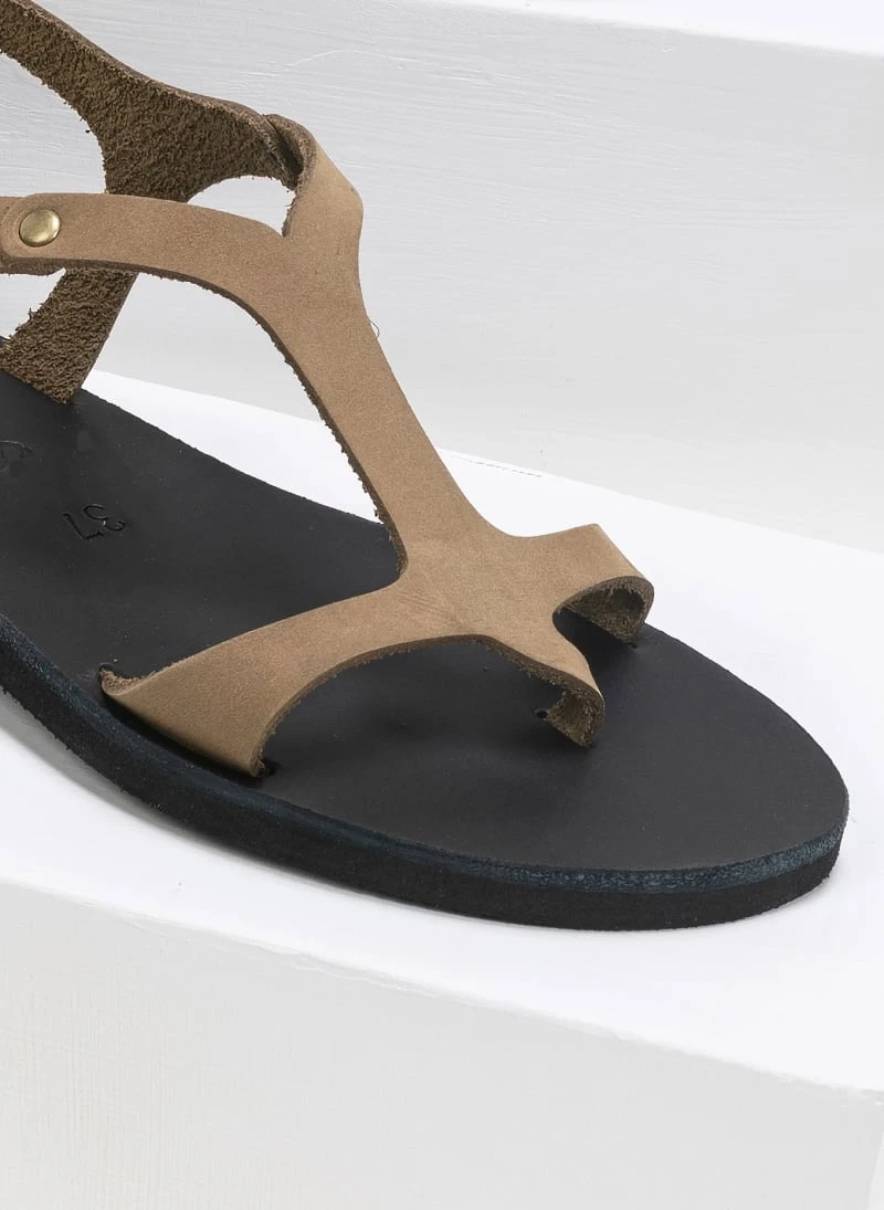Σανδάλια δερμάτινα Ankle Strap Iris - Λαδί 5 Σανδάλια δερμάτινα Ankle Strap Iris - Λαδί - Image 3