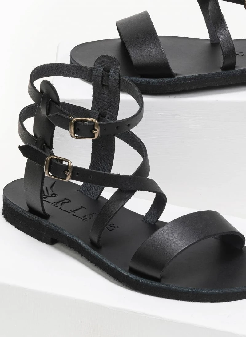 Σανδάλια δερμάτινα με πολλά λουράκια Iris - Μαύρο 7 Σανδάλια δερμάτινα με πολλά λουράκια Iris - Μαύρο - Image 5