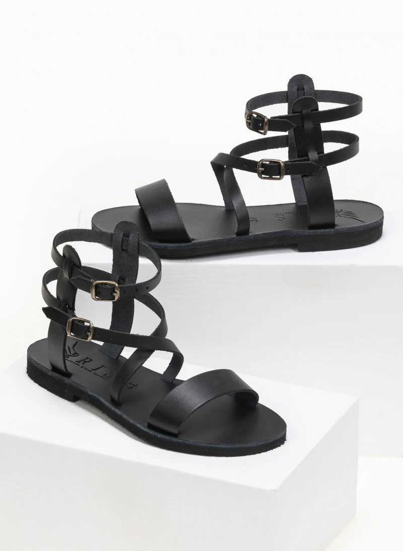 Σανδάλια δερμάτινα με πολλά λουράκια Iris - Μαύρο 4 Σανδάλια δερμάτινα με πολλά λουράκια Iris - Μαύρο - Image 2