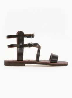 Σανδάλια δερμάτινα με πολλά λουράκια Iris - Καφέ -The Fashion Project κατάστημα dermatina gladiator sandalia me diplo desimo 90992 wfk3