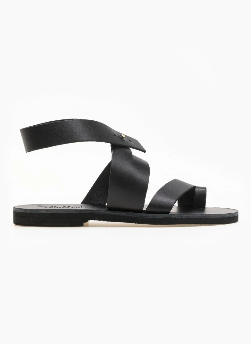 Σανδάλια δερμάτινα με ιδιαίτερο κούμπωμα Iris - Μαύρο 8 Σανδάλια δερμάτινα με ιδιαίτερο κούμπωμα Iris - Μαύρο - Image 6