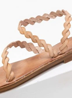 Σανδάλια δερμάτινα με περαστό λουράκι Iris - Φυσικό -The Fashion Project κατάστημα dermatina isia pedila me perasto louraki 90685 2oel