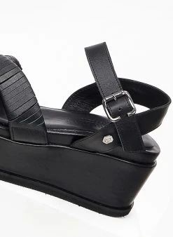 Πλατφόρμες δερμάτινες Carmela 68551 - Μαύρο -The Fashion Project κατάστημα dermatina pedila platformes 68551 100527 6j0b