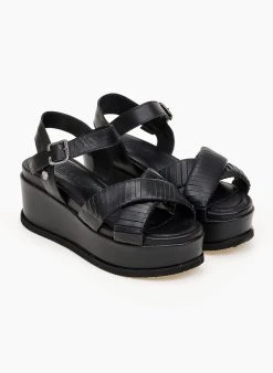 Πλατφόρμες δερμάτινες Carmela 68551 - Μαύρο -The Fashion Project κατάστημα dermatina pedila platformes 68551 100527 hwkb