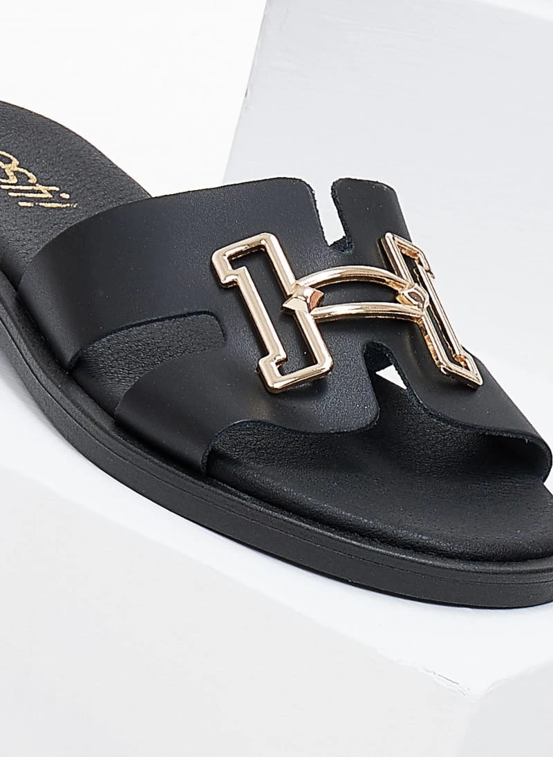 Σανδάλια δερμάτινα με αγκράφα Estil - Μαύρο 6 Σανδάλια δερμάτινα με αγκράφα Estil - Μαύρο - Image 4
