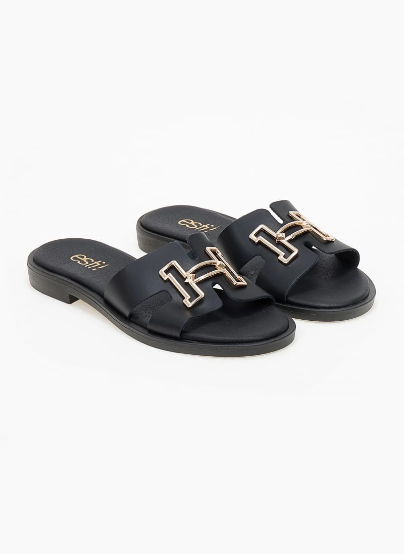 Σανδάλια δερμάτινα με αγκράφα Estil - Μαύρο 5 Σανδάλια δερμάτινα με αγκράφα Estil - Μαύρο - Image 3