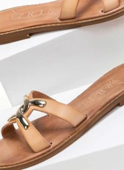 Σανδάλια δερμάτινα με αγκράφα Iris - Φυσικό 8 Σανδάλια δερμάτινα με αγκράφα Iris - Φυσικό -The Fashion Project κατάστημα dermatina sandalia me leptomereia sti sola 90681 b3x4