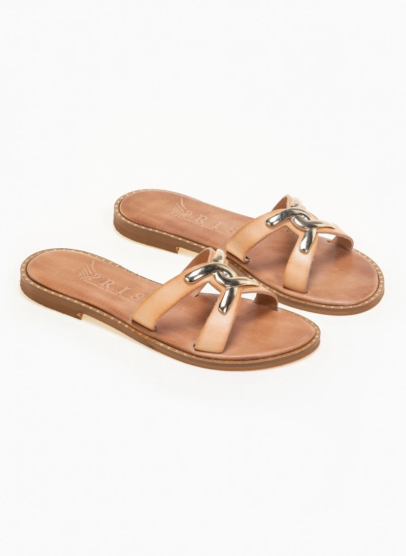 Σανδάλια δερμάτινα με αγκράφα Iris - Φυσικό 4 Σανδάλια δερμάτινα με αγκράφα Iris - Φυσικό - Image 2
