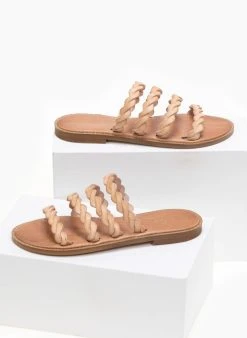 Σανδάλια δερμάτινα με λουράκια Iris - Φυσικό -The Fashion Project κατάστημα dermatina sandalia me lourakia 90646 0slb