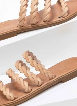 Σανδάλια δερμάτινα με λουράκια Iris - Φυσικό -The Fashion Project κατάστημα dermatina sandalia me lourakia 90646 n6i3