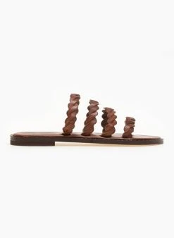 Σανδάλια δερμάτινα με λουράκια Iris - Καφέ -The Fashion Project κατάστημα dermatina sandalia me lourakia 90647 9ebk