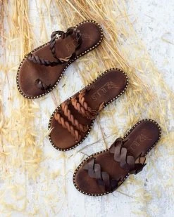 Σανδάλια δερμάτινα με λουράκια Iris - Καφέ -The Fashion Project κατάστημα dermatina sandalia me lourakia 90647 j86v