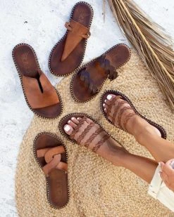 Σανδάλια δερμάτινα με λουράκια Iris - Καφέ -The Fashion Project κατάστημα dermatina sandalia me lourakia 90647 zz88