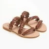 Σανδάλια δερμάτινα με πλεγμένα λουράκια Iris - Καφέ -The Fashion Project κατάστημα dermatina sandalia me plegmena lourakia 90613 1khu