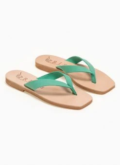 Σανδάλια δερμάτινα με διχάλα Iris - Μέντα -The Fashion Project κατάστημα dermatines kare sagionares 90936 n6dc