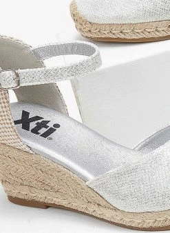 Xti Footwear Εσπαντρίγιες Platform με Glitter ύφασμα Xti 141414 - Ασημί -The Fashion Project κατάστημα espantrigia platform me glitter ufasma xti 141414 110260 mbyy