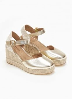 The Fashion Project Εσπαντρίγιες Platform σε μεταλλικές αποχρώσεις - Χρυσό -The Fashion Project κατάστημα espantrigia platform se metallikes apoxrwseis 110709 ak24