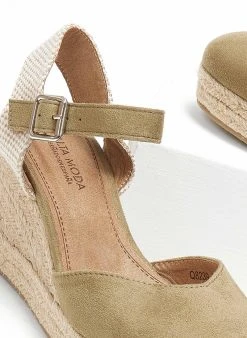 The Fashion Project Εσπαντρίγιες Platform Suede - Χακί -The Fashion Project κατάστημα espantrigia platform suede 110702 0jud