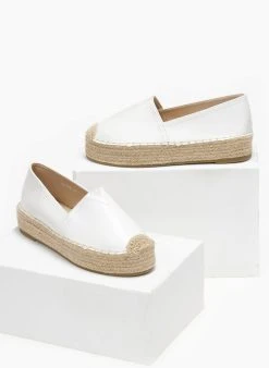 The Fashion Project Εσπαντρίγιες δερματίνη με σχοίνινη σόλα - Λευκό -The Fashion Project κατάστημα espantrigies dermatini me sxoinini sola 110521 jkm6