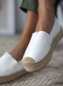 The Fashion Project Εσπαντρίγιες δερματίνη με σχοίνινη σόλα - Λευκό -The Fashion Project κατάστημα espantrigies dermatini me sxoinini sola 110521 lfw2