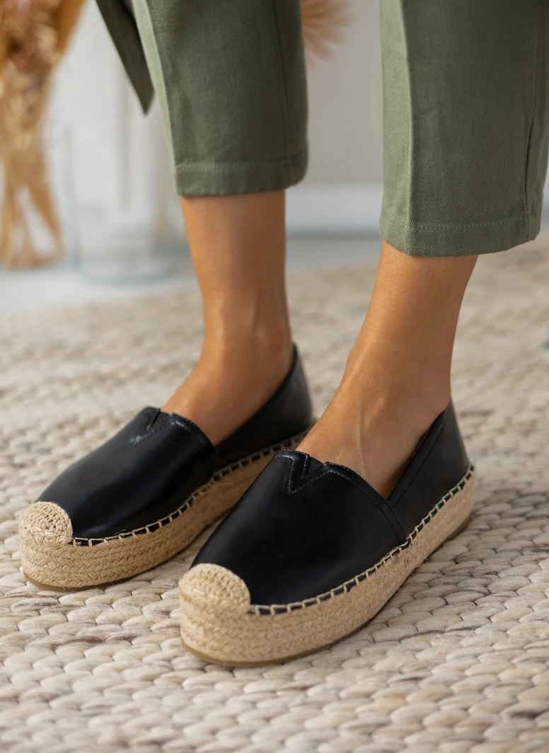 The Fashion Project Εσπαντρίγιες δερματίνη με σχοίνινη σόλα - Μαύρο 3 The Fashion Project Εσπαντρίγιες δερματίνη με σχοίνινη σόλα - Μαύρο