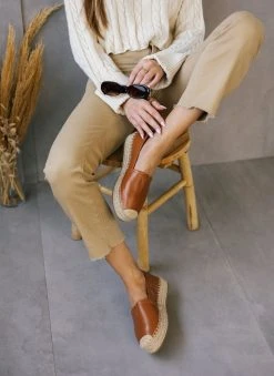 The Fashion Project Εσπαντρίγιες δερματίνη με σχοίνινη σόλα - Ταμπά -The Fashion Project κατάστημα espantrigies dermatini me sxoinini sola 110524 6dcg