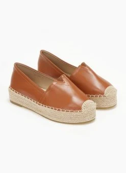 The Fashion Project Εσπαντρίγιες δερματίνη με σχοίνινη σόλα - Ταμπά -The Fashion Project κατάστημα espantrigies dermatini me sxoinini sola 110524 e238