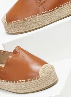 The Fashion Project Εσπαντρίγιες δερματίνη με σχοίνινη σόλα - Ταμπά -The Fashion Project κατάστημα espantrigies dermatini me sxoinini sola 110524 jism