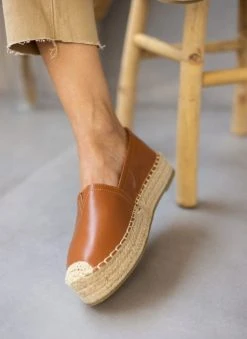 The Fashion Project Εσπαντρίγιες δερματίνη με σχοίνινη σόλα - Ταμπά -The Fashion Project κατάστημα espantrigies dermatini me sxoinini sola 110524 xbnr