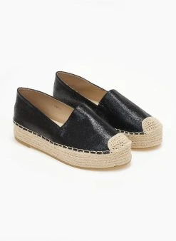 The Fashion Project Εσπαντρίγιες μεταλιζέ δίπατες - Μαύρο -The Fashion Project κατάστημα espantrigies metalize dipates 110637 nvbk