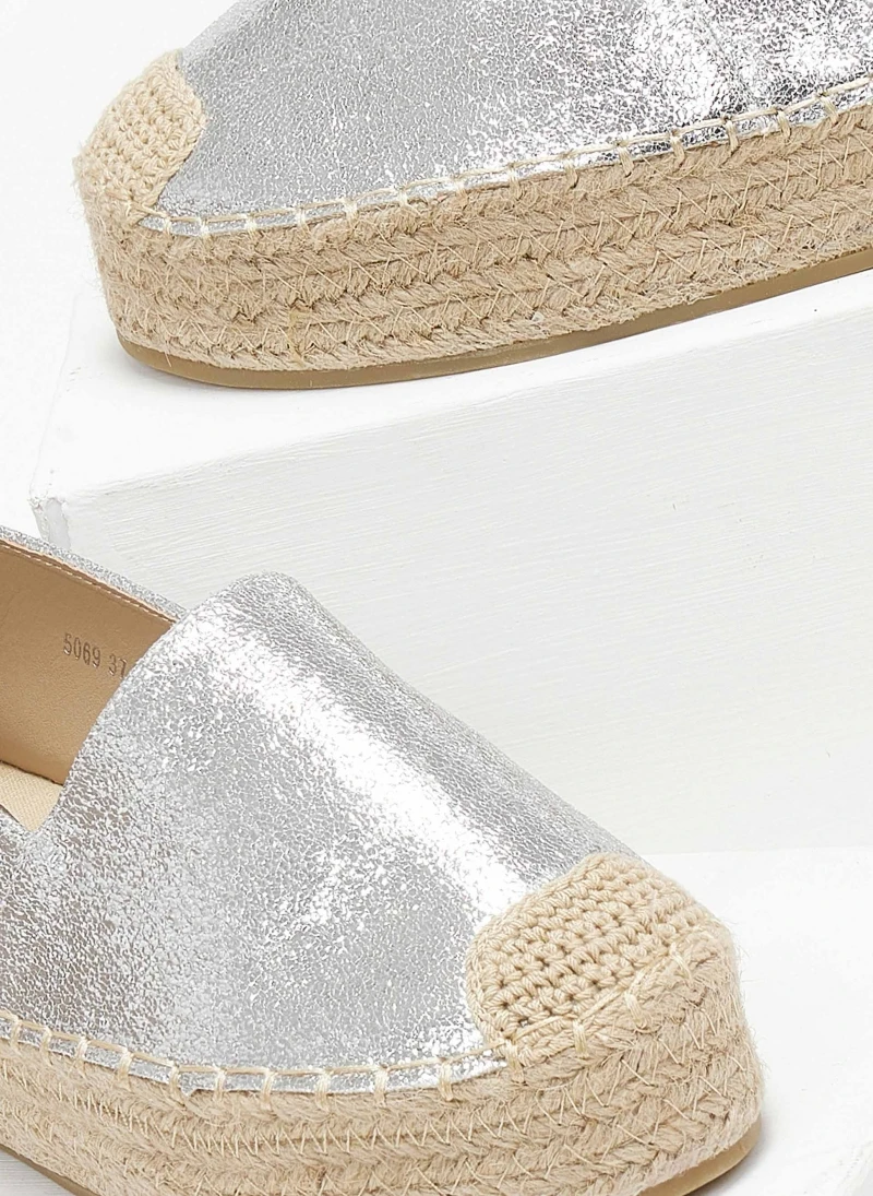 The Fashion Project Εσπαντρίγιες μεταλιζέ δίπατες - Ασημί 5 The Fashion Project Εσπαντρίγιες μεταλιζέ δίπατες - Ασημί - Image 3
