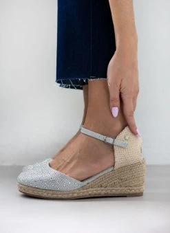 Xti Footwear Εσπαντρίγιες Platform με στρας Xti 141324 - Ασημί