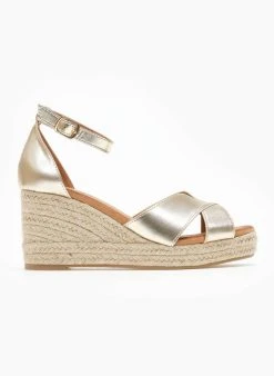 The Fashion Project Εσπαντρίγιες Platform με χιαστί φάσα - Χρυσό