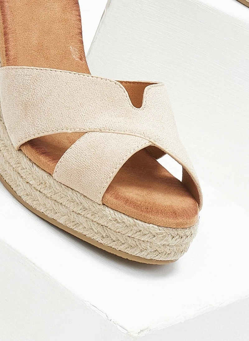 The Fashion Project Εσπαντρίγιες Platform Suede με χιαστί φάσα - Μπεζ 6 The Fashion Project Εσπαντρίγιες Platform Suede με χιαστί φάσα - Μπεζ - Image 4