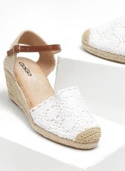 The Fashion Project Εσπαντρίγιες Platforms με μπαρέτα - Λευκό -The Fashion Project κατάστημα espantrigies platforms me mpareta 110998 4ye4