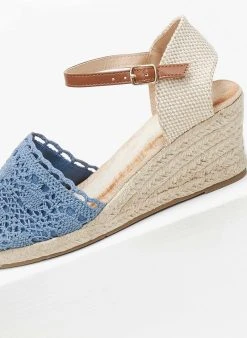 The Fashion Project Εσπαντρίγιες Platforms με μπαρέτα - Μπλε Jean -The Fashion Project κατάστημα espantrigies platforms me mpareta 111002 ba5n