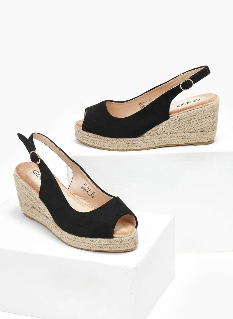 The Fashion Project Εσπαντρίγιες Platforms Peep Toe Suede - Μαύρο 4 The Fashion Project Εσπαντρίγιες Platforms Peep Toe Suede - Μαύρο - Image 2