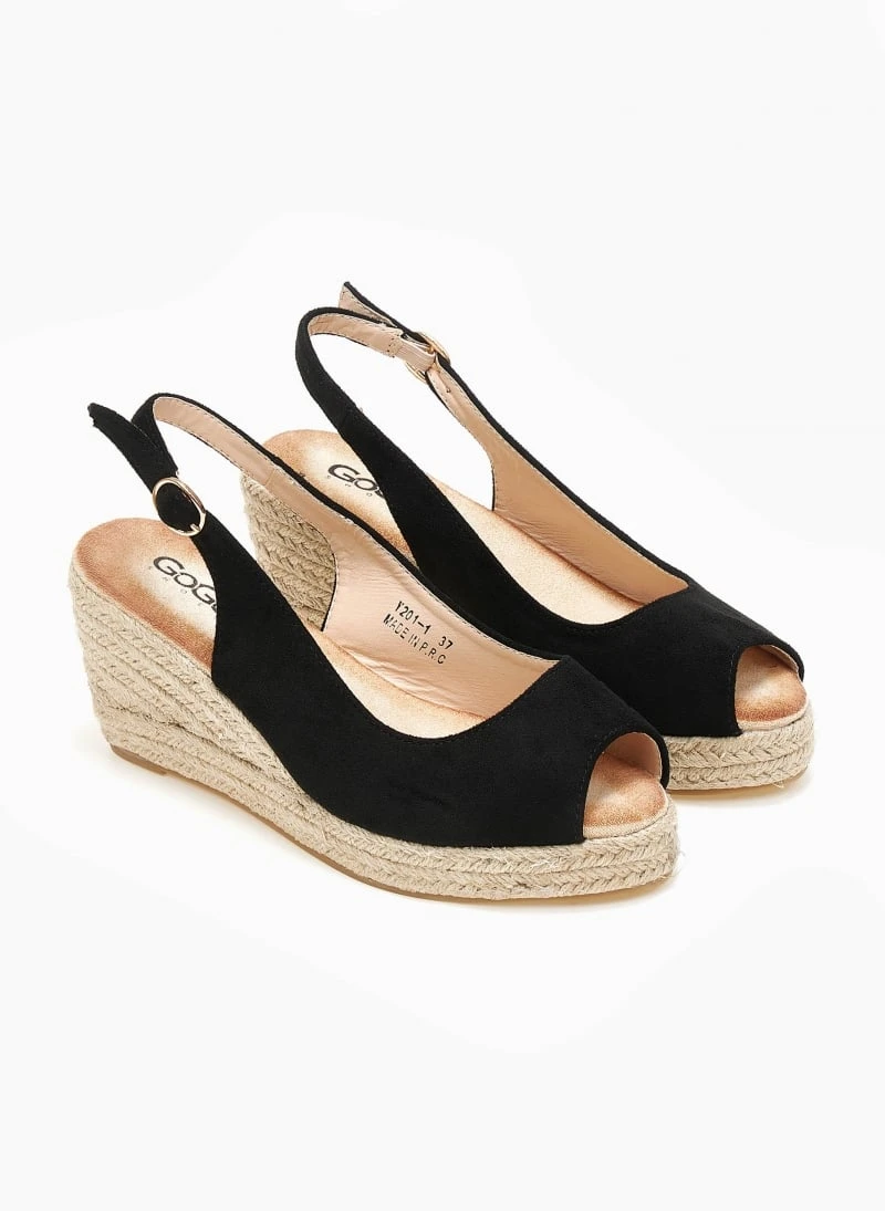 The Fashion Project Εσπαντρίγιες Platforms Peep Toe Suede - Μαύρο 6 The Fashion Project Εσπαντρίγιες Platforms Peep Toe Suede - Μαύρο - Image 4