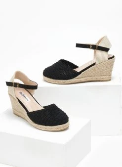 The Fashion Project Εσπαντρίγιες Platforms πλεκτές - Μαύρο -The Fashion Project κατάστημα espantrigies platforms plektes 111137 rc40