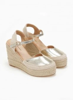 The Fashion Project Εσπαντρίγιες Platforms σε μεταλλικά χρώματα - Χρυσό -The Fashion Project κατάστημα espantrigies platforms se metallika xrwmata 111206 mchd