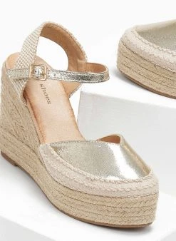 The Fashion Project Εσπαντρίγιες Platforms σε μεταλλικά χρώματα - Χρυσό -The Fashion Project κατάστημα espantrigies platforms se metallika xrwmata 111206 po29