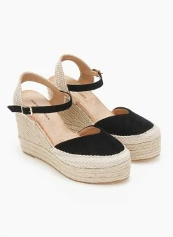 The Fashion Project Εσπαντρίγιες Platforms Suede με μπαρέτα - Μαύρο -The Fashion Project κατάστημα espantrigies platforms suede me mpareta 111199 kxx5