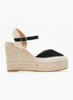 The Fashion Project Εσπαντρίγιες Platforms Suede με μπαρέτα - Μαύρο