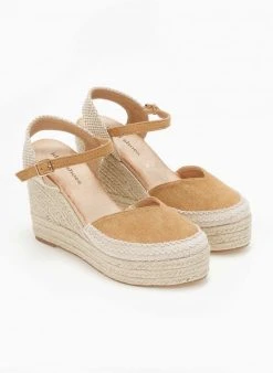The Fashion Project Εσπαντρίγιες Platforms Suede με μπαρέτα - Κάμελ -The Fashion Project κατάστημα espantrigies platforms suede me mpareta 111201 ftck